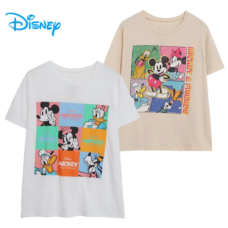 

Disney Mickey And Friends Print T Shirt O Neck Minnie Daisy Donald Duck Cartoon Tee Short Sleeve Summer Women Casual Tshirt Top