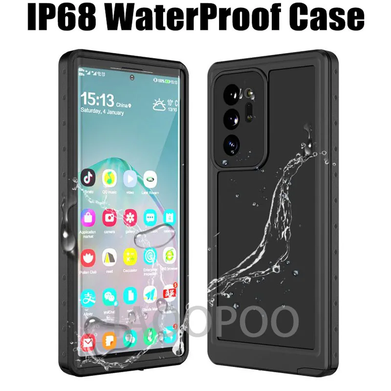 

Diving Swimming IP68 Waterproof Case For Samsung Galaxy S23 S22 S21 Ultra S20 FE Plus S10 S9 S8 Note 20 Ultra Note10 Solid Cover