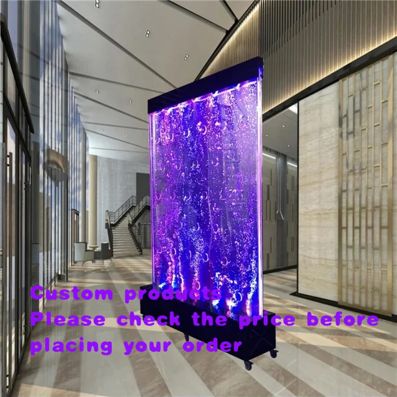 custom.Freestanding LED Feature Swirl Bubble Movable Partition Wall with RGB Lighting Acrylic Material Customizable Size