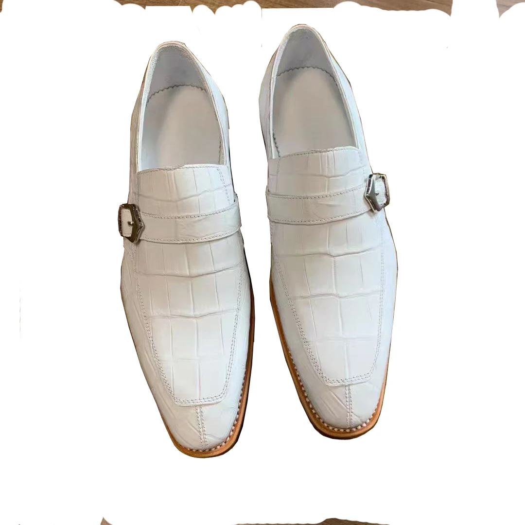 

Новые мужские туфли Yingshang, мужские туфли из крокодиловой кожи, модные белые мужские туфли, свадебные туфли