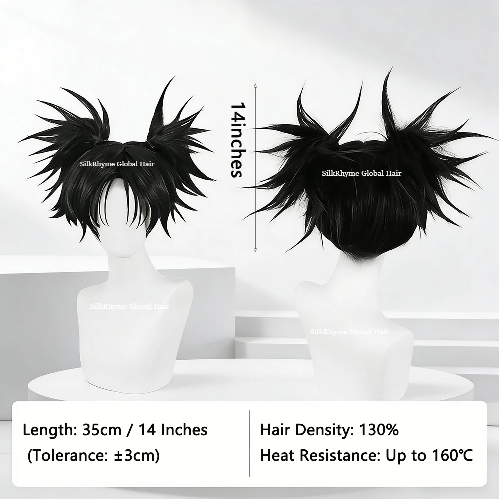 Jujutsu Kaisen Choso Anime Cosplay Wig Unisex Black Spiky Synthetic Heat Resistant Wig For Men Women Halloween Party Daily Wear