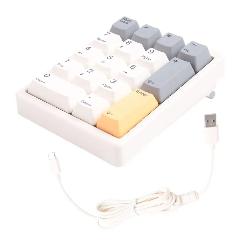 Efficient 17 Keys Type C Wired Number Pad Mechanical Numeric Keypad Numpad Gaming Mini Keyboard Programming Keypads Red Axis