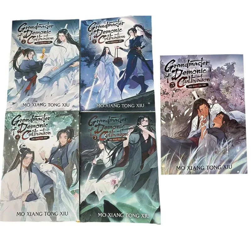 

5books/set English fiction books Grandmaster of Demonic Cultivation Mo Dao Zu Shi Novel Vol. 1-5 Comic Book English Manga Novel