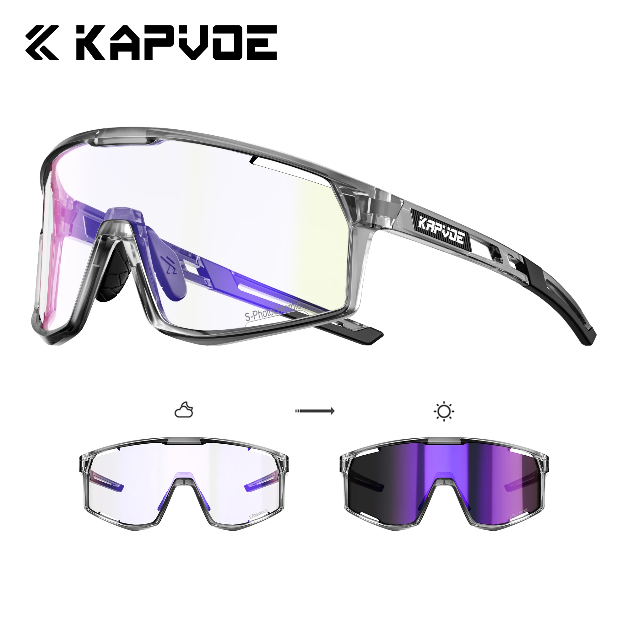 Kapvoe Nieuwe Outdoor Meekleurende Fietsen Zonnebril Mannen Vrouwen MTB Bril UV400 Fiets Brillen Sport Wandelen Racefiets Bril