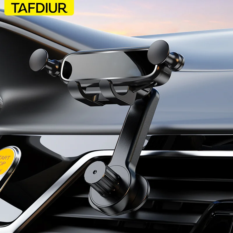 Tafdiur 1-Piece Black Abs Gravity Car Phone Holder, Car Air Vent Gravity Sensing Holder, Stable and Not Easy to Shake, Universal Car Navigation Phone Holder