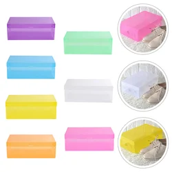 7Pcs Transparent Storage Boxes Locker Storage Boxes Bin Folding Closet Shoes Case for Home