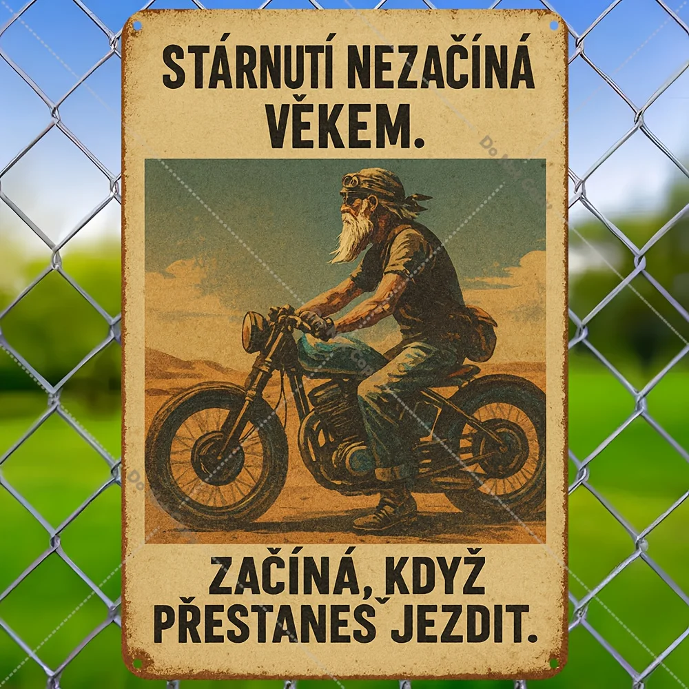 2D Flat  Czech Slogan Metal Wall Art Piece Featuring Humorous Quotes, Perfect for Decorating Homes, Cafes, Bars, And Garages