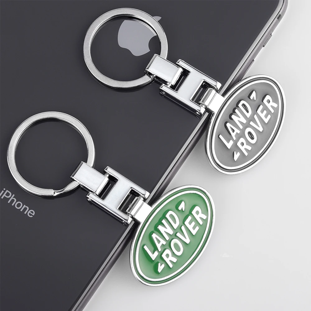 1pc 3D Metal Car Keychain Key Chain Ring Car Key Holder Accessories tools For Land Rover Discovery Range Rover Evpque Defender