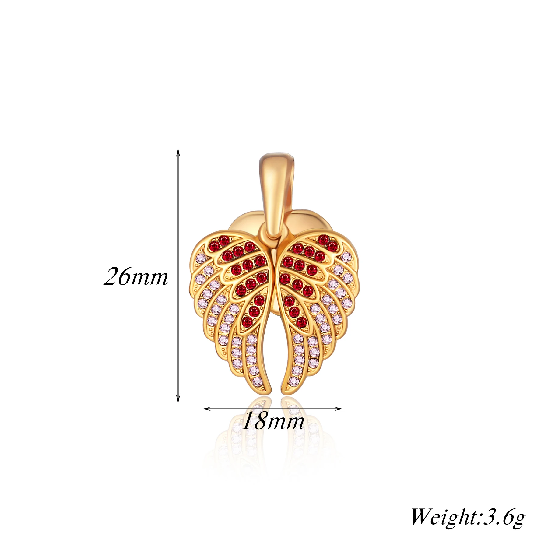 10 قطعة أجنحة الملاك على شكل قلب مع دلايات الزركون قلادة DIY بها بنفسك صنع قلادة المفاتيح اكسسوارات بالجملة