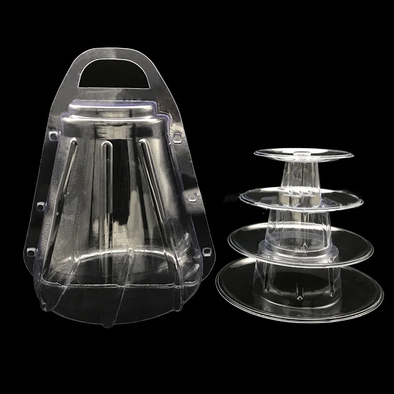 Display Rack Wedding Birthday 260*210mm High quality 4 Tiers Macaroon Display Stand Stand Clear Round Macaroon Tower