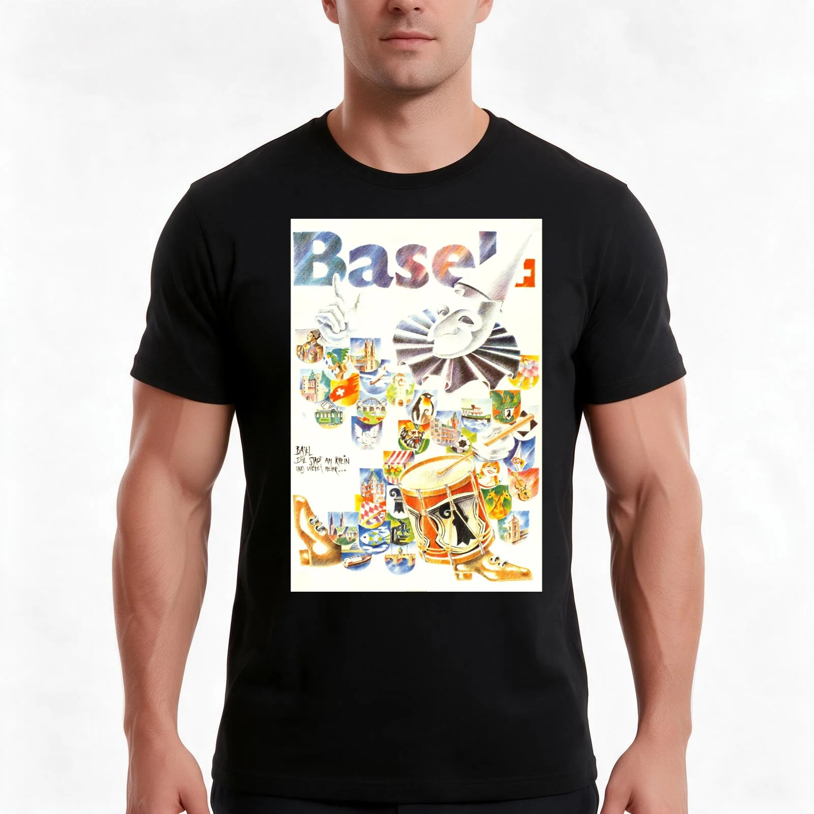 Bale,Basel,Switzerland,Travel Poster T-Shirt, Summer Casual Cotton Tee, Oversized Streetwear Tops, Vintage Graphic Print