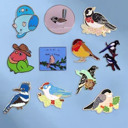 Beautiful Cute Bird Brooch Fashion Art Animal Enamel Pin Women's Lapel Pin Metal Badge Animal Lover Jewelry Gift Accessories