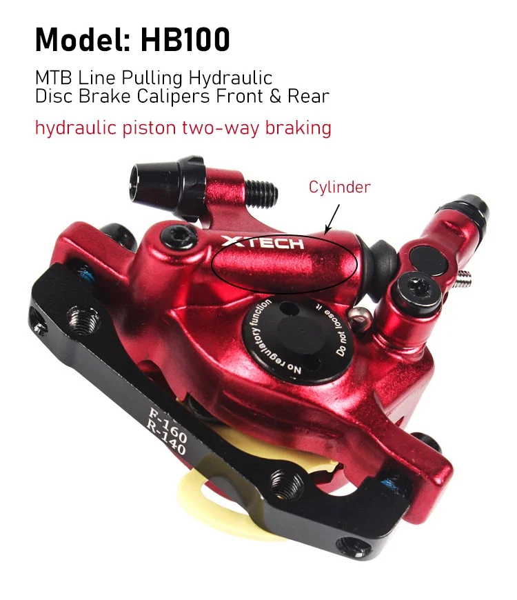 ZOOM XTECH HB100 MTB Ölscheibenbremse Hydraulische Scheibenbremse Bremszüge Bremssättel Vorne & Hinten G3 Rotorblätter 120/140/160/180MM MT200 M315 – Detail 1