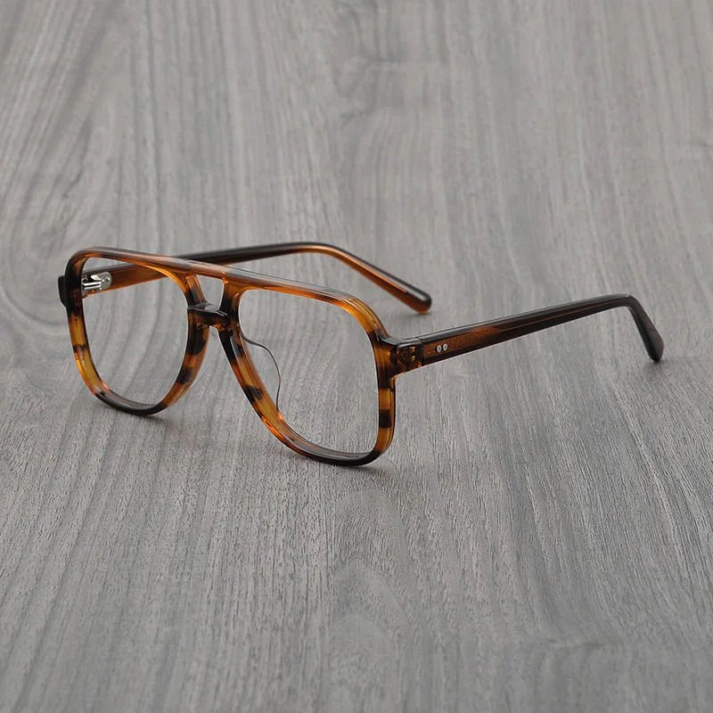 Vintage tortoise shell color glasses frame designer acetate fiber glasses frame can be equipped with prescription glasses.