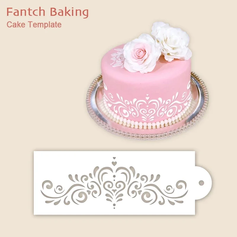 

Cream Wave Totem Fondant Cake Stencil Mould Template Border Lace Decor Sugarcraft Decorating Tool Craft DIY Bakeware Reusable