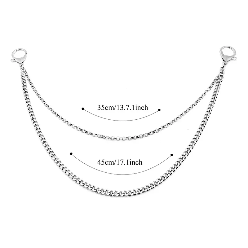 2in1 Stainless Steel  Wallet Belt Chain Rock Punk Trousers Hipster Pant Jean Keychain motion Ring Clip Keyring HipHop Jewelry - Image 5