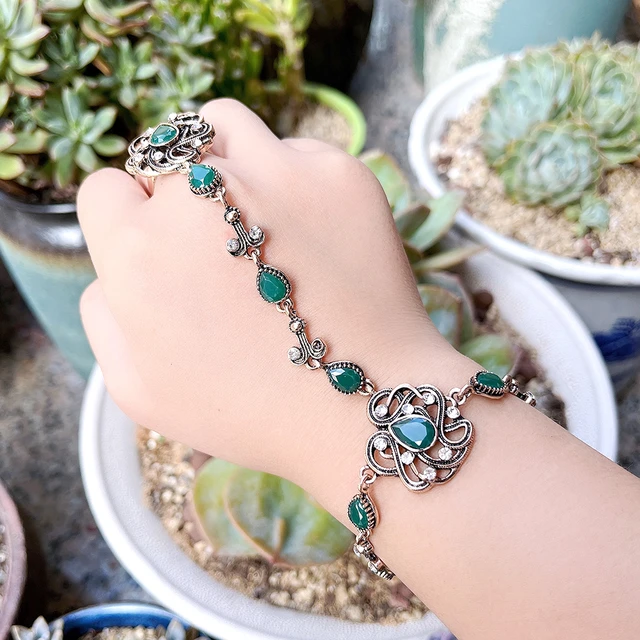 Turkish Indian Wedding Jewelry Women Fashion Indian Ring Bracelet Gold Color Link Aliexpress