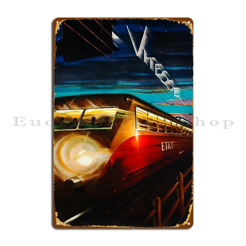 Vitesse Vintage Travel Poster Metal Sign Designer Cinema Party Rusty Cinema Tin Sign Poster