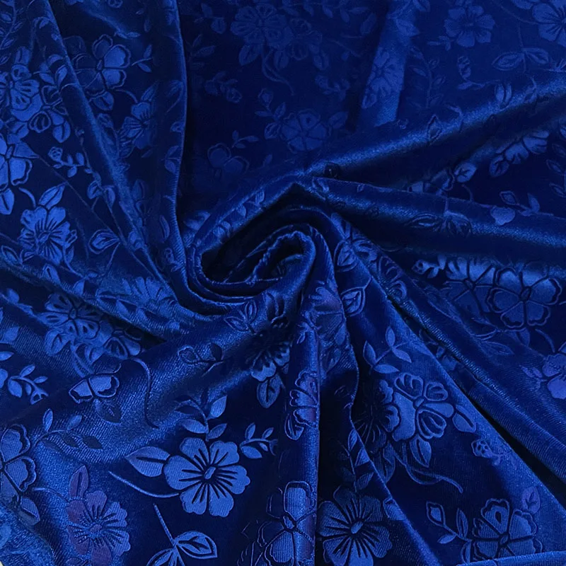 Embossed Stretch Gold Velvet Fabric Military Green Purple Maroon Spring Autumn Cloth For DIY Sewing Garment Craft view 2