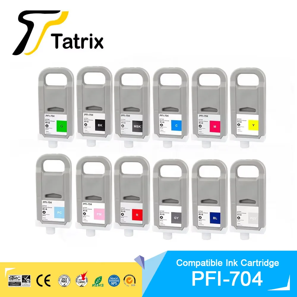 

Tatrix PFI704 PFI-704 PFI 704 Premium Color Compatible Ink Cartridge for Canon iPF 8300/8310/8300S/8310S Printer