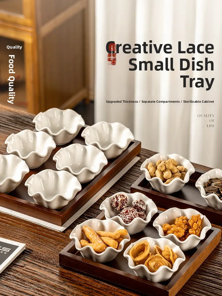 

Элегантная высококачественная тарелка для сухофруктов и орехов для гостиной, чайного столика, демонстрационная коробка в китайском стиле, ручная работа, не для микроволновой печи.