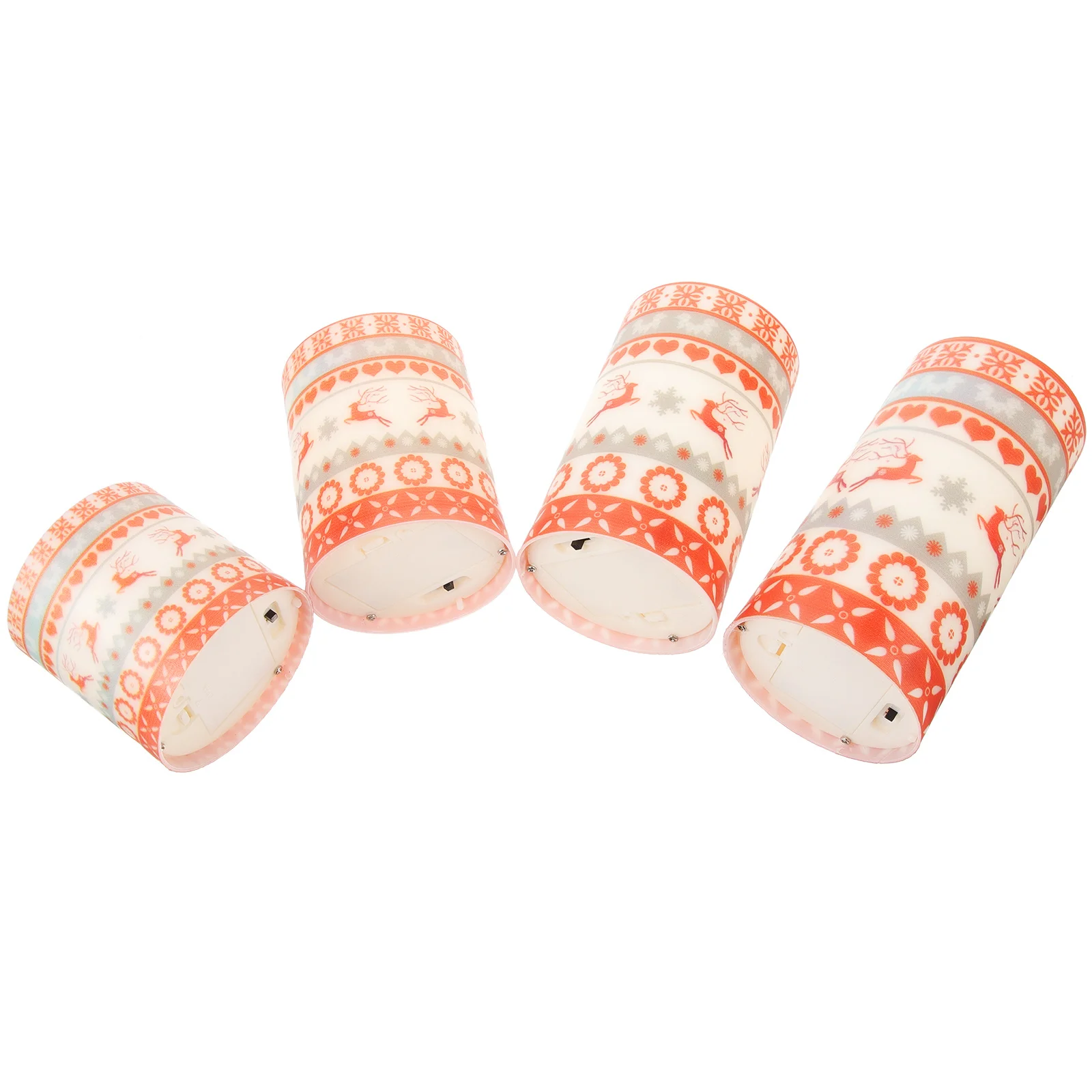 4 قطع LED شموع عيد الميلاد أضواء عديمة اللهب مصباح ليلي مزخرف آمن للاستخدام المنزلي في حفلة عيد الميلاد في الهواء الطلق