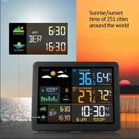 Multifunction Weather Station Alarm Clock Thermometer Hygrometer with Outdoor Wireless Sensor Sunrise Sunset Hygrothermograph