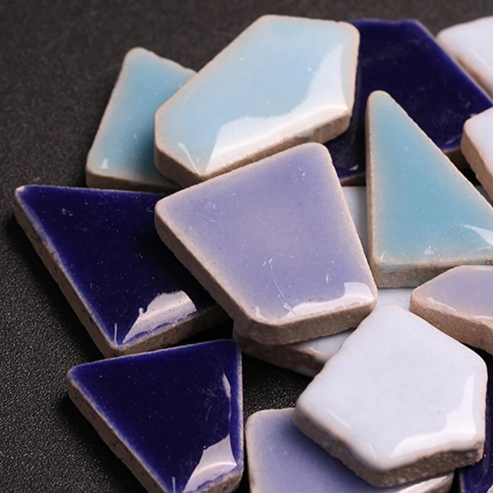 

400G Ceramic Mosaic Tile Irregular Stone DIY Home Decor Craft Tiles for Picture Frame Jewelry Box Mosaic Art Kits
