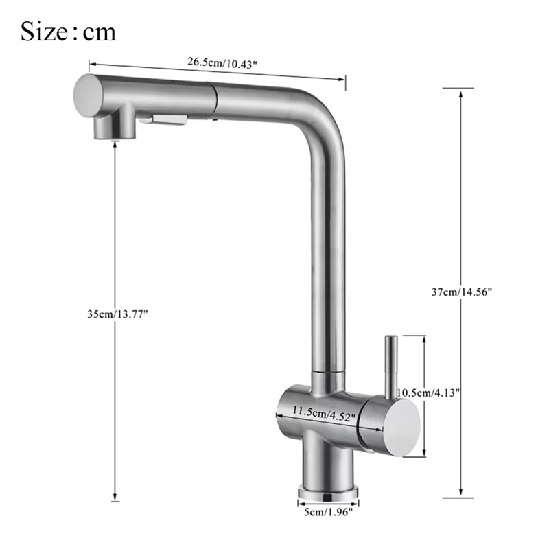 Grifo extraíble de níquel cepillado para fregadero de cocina, boquilla rociadora de corriente de dos modelos de alta presión, instalación de