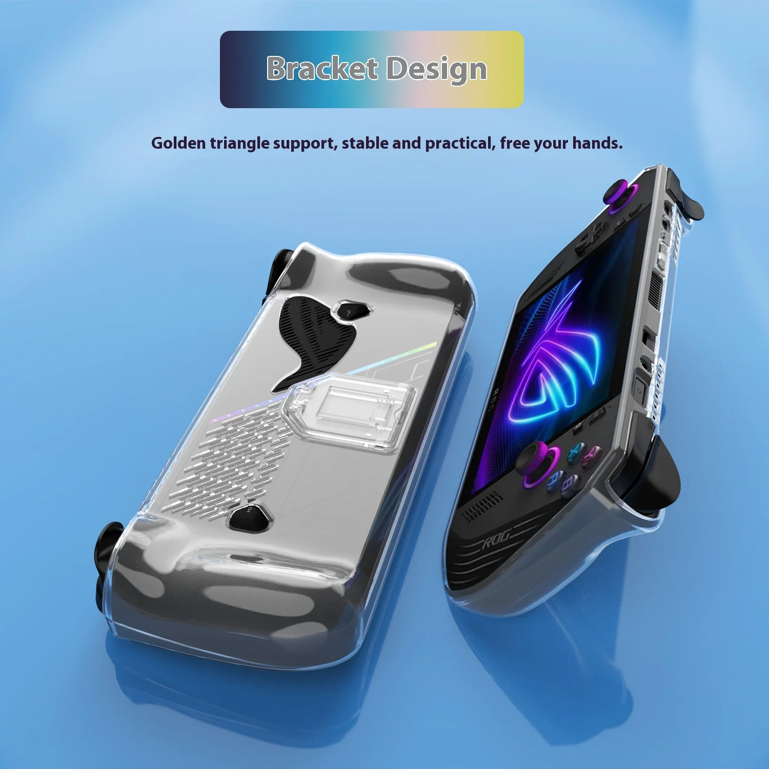 CoverJoy Clear TPU Case for ASUS ROG Ally X with Stand Full Body Protection Shockproof Anti Scratch Cover