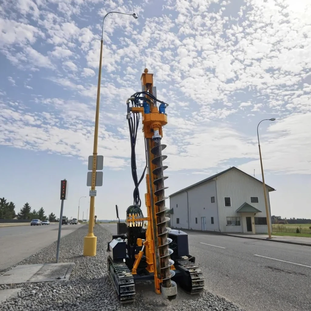 High Quality FY Brand Mini Pile Driver Hydraulic Solar Drilling Rig Construction Farming Featuring Gear Pump Bearing Engine Core