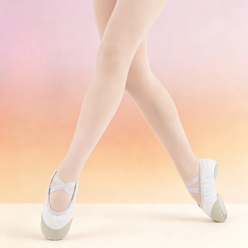Zapatillas de Ballet para Niñas y Mujeres, Suela Suave, Parte Superior de Lona y Cuero, Zapatillas de Ballet Profesionales para Danza, Zapatos de Bailarina