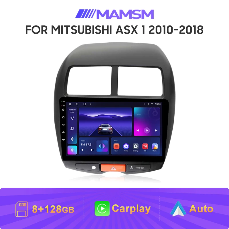 MAMSM 10 inch Android 16 Carplay For Mitsubishi ASX 1 2010-2018 Car Stereo Radio WIFI+4G Touch Screen BT Multimedia Radio Navi