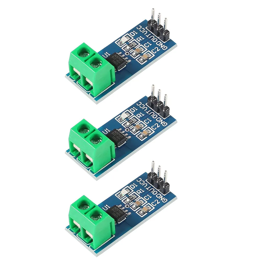 3pcs ACS712 Current Sensor Module 20A Range Hall Effect Current Sensor Current Measuring AC/DC for Detecting Current