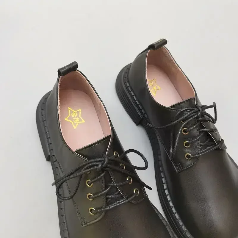 genuine leather men\'s wide toe cow leather shoes lace-up women\'s plus size 43 business casual cowhide long noses single shoes