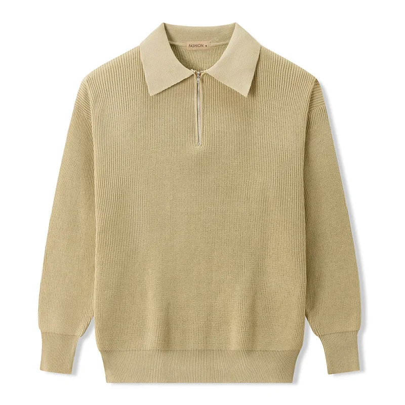 Suéter cuello vuelto para hombre punto holgado con media cremallera - imagen 5