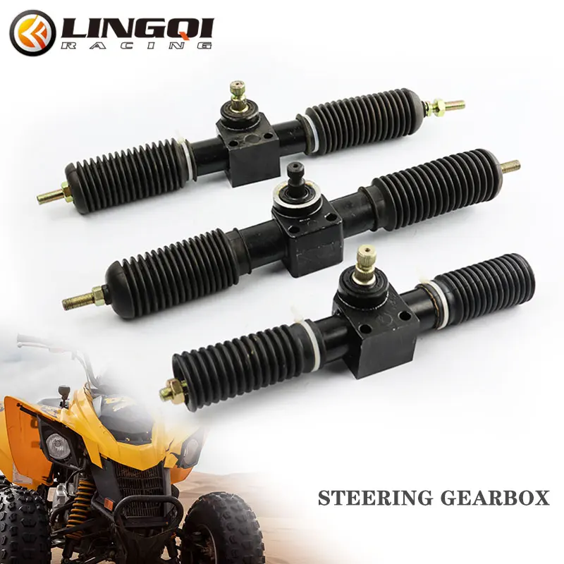 LESQUE Go Kart Gear Rack Pinion Shaft Support Steering Tie Rod Kit For Electric Off Road ATV Quad Cart UTV 320mm 415mm 430mm