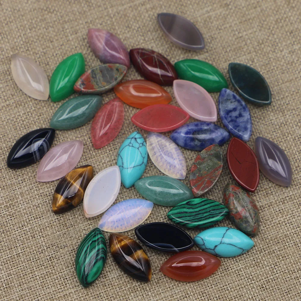 Redesign 20x10mm Natural Stone Marquise Shape Cabochon Cute Bead 40PCS for Jewelry Making Material Clothes Accessories Wholesale