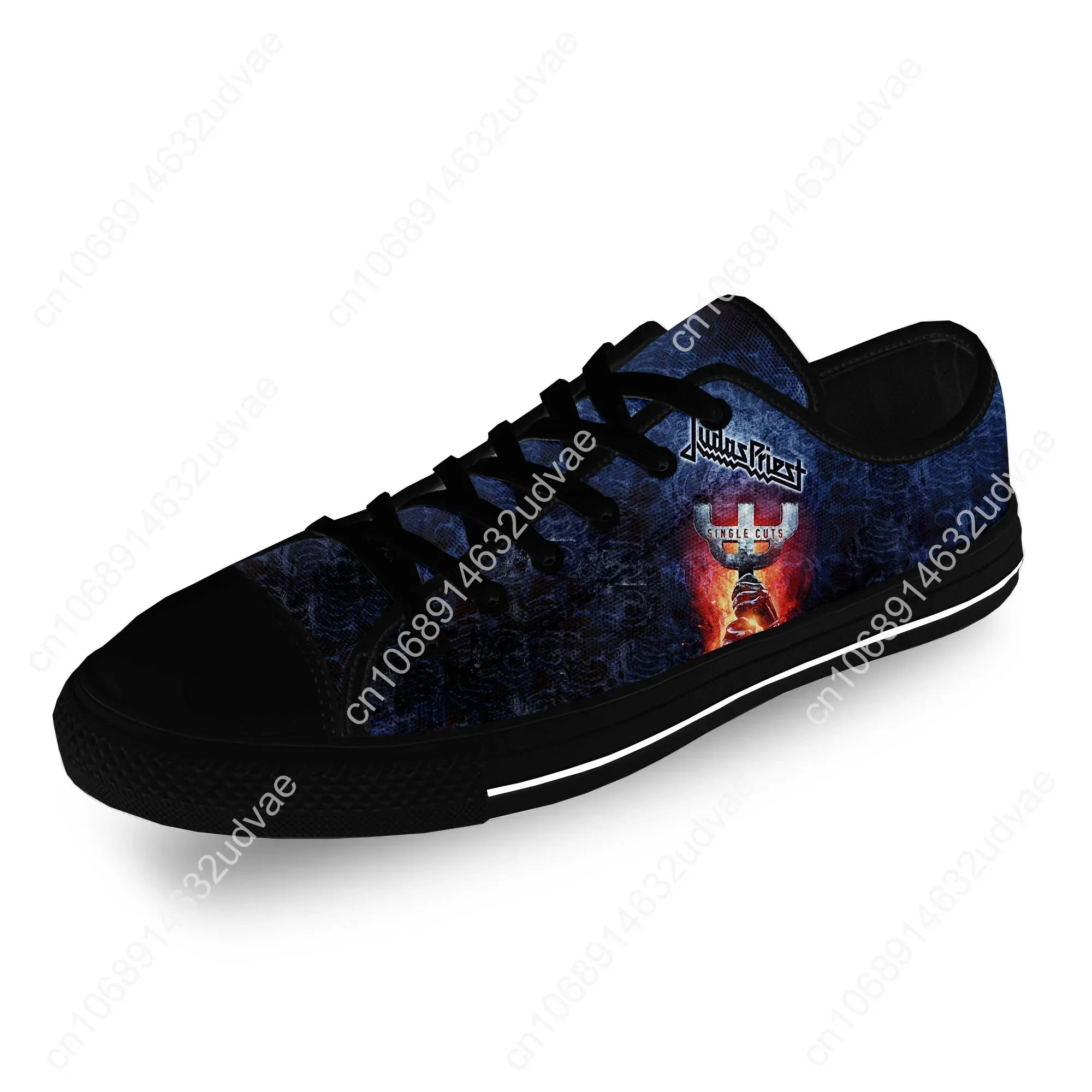 Judas Priester Rockband Metall lässig Stoff 3D-Druck Low-Top-Leinwand Mode Schuhe Männer Frauen leichte atmungsaktive Turnschuhe