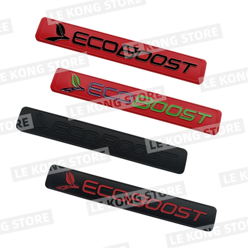 ECO BOOST Badge Car Head Trunk Body Sticker Decal Emblem Accessories For Ford Focus Mendeo Fiesta Kuga Range Metal Car Styling