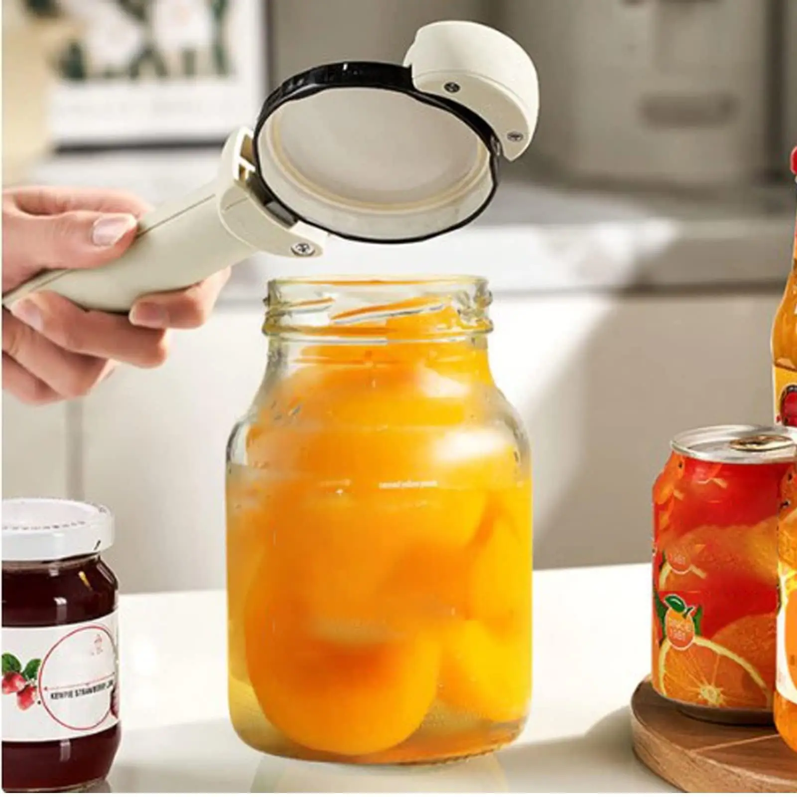 Stainless Steel Magnetic Lid Opener Multifunctional Bottle Opener for Diam 2.5-9.5cm Adjustable WineBeer Can Opener Kitchen Tool