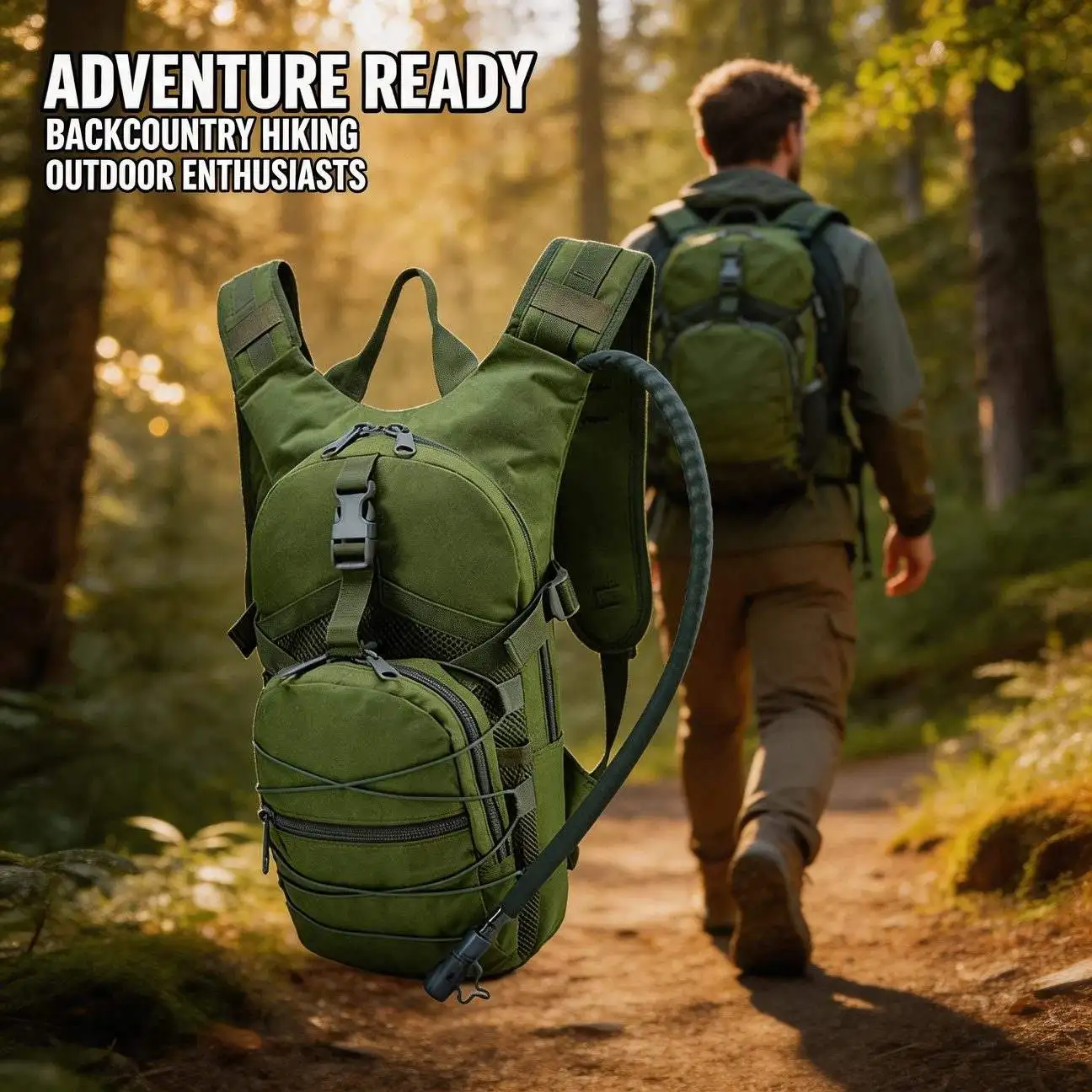 New Cycling Hiking Mountaineering Backpack Bag With Water Bladder Hose Practical Gift