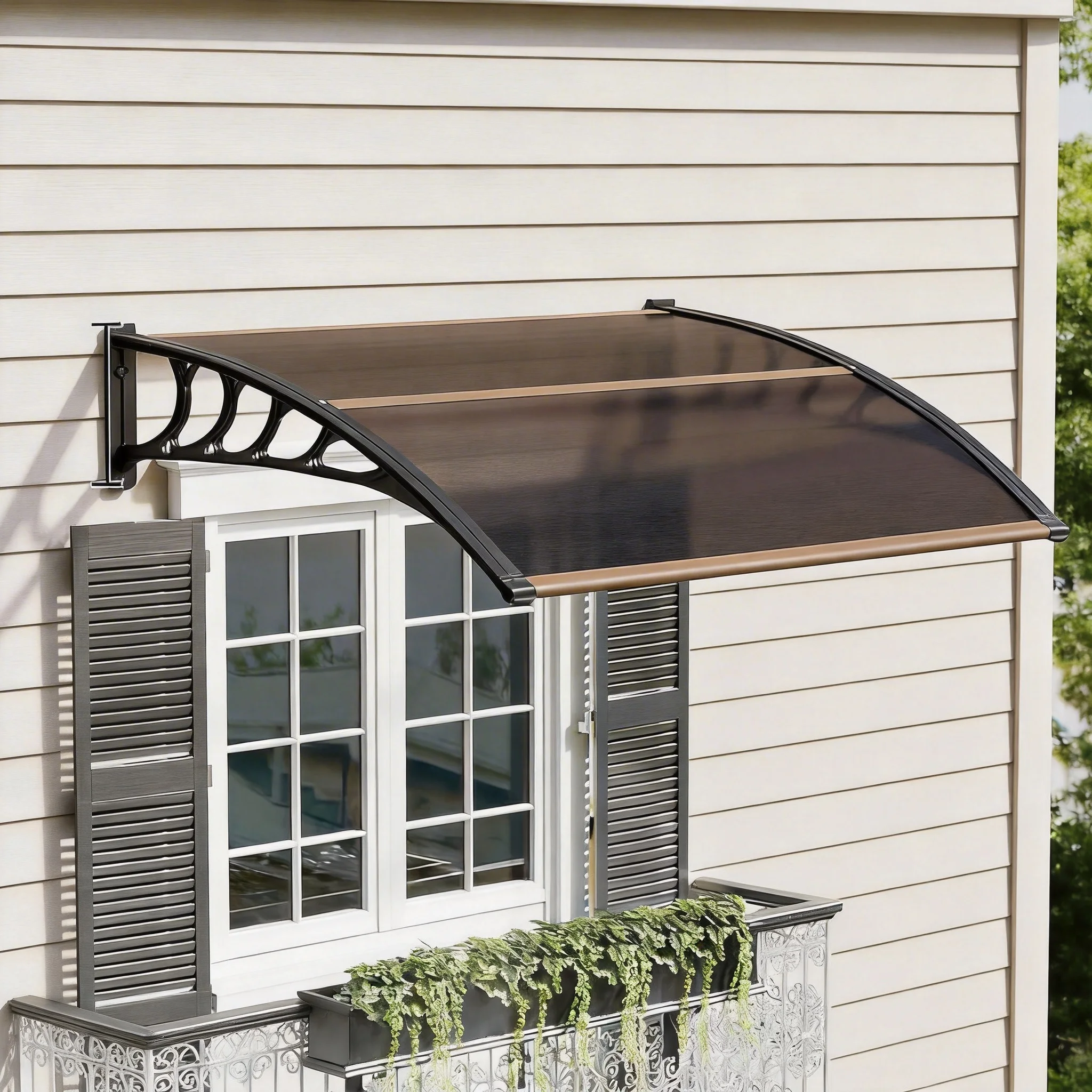 Toldo para Puerta Exterior, Resistente a la Intemperie, Protección Solar y contra la Lluvia, con Estructura Resistente… — oferta en AliExpress