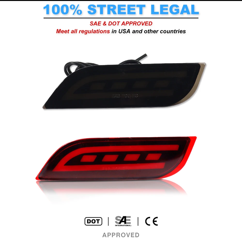 2pcs For Subaru Impreza WRX WRX STi XV Legacy Exiga Levorg XV Crosstrek LED Bumper Lights Tail Brake Rear Turn Signal Lamps