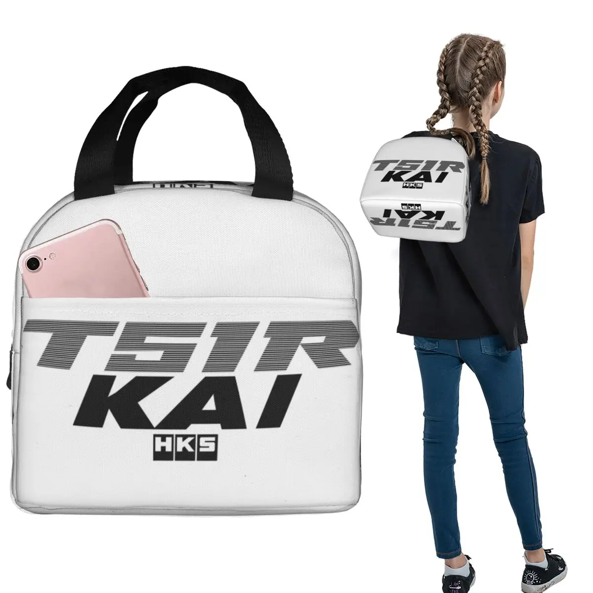 

HKS T51R Kai Изолированная сумка для обеда для женщин и детей Портативные коробки для еды Термальный ланч-бокс Tote