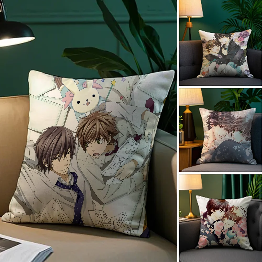 

Anime S_Sekaiichi H_Hatsukoi Pillow Case Plush Fabric Soft Double Sided Print Sofa Cushion Cover Throw Pillow Covers