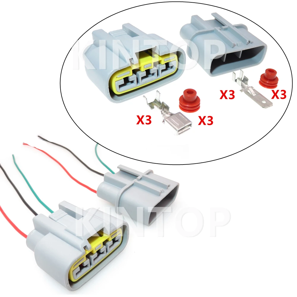 

1 Set 3 Pins Automotive AC Assembly Plastic Housing Electrical Connector With Car Electrical PCB Socket QLW-A-3F-B QLW-A-3F-GR