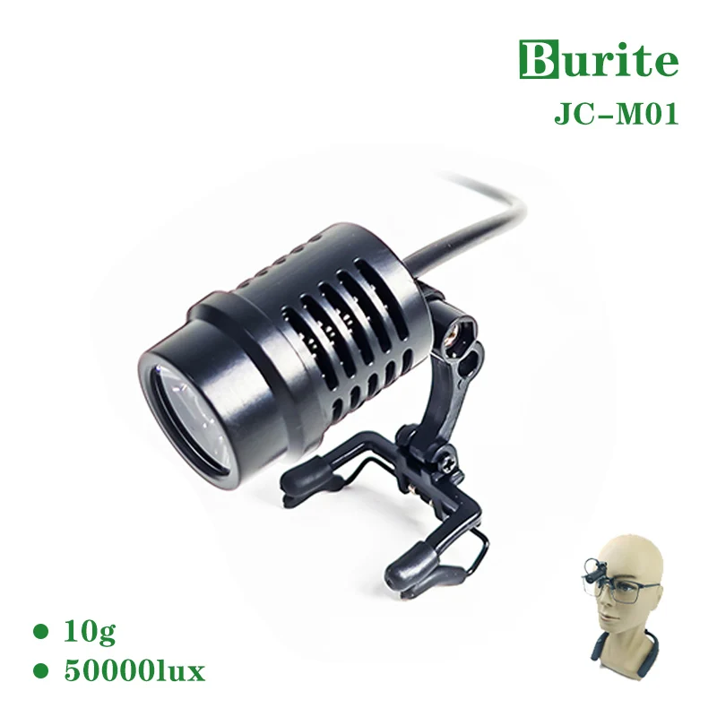 

Burite 3W Dental Clip-on LED Headlight with Battery Surgical Headlamp paired loupes Operation Head Lamp (JC-01A)