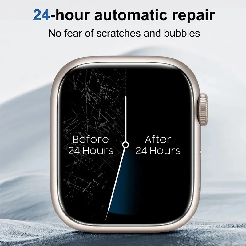 Filme Protetor de Tela HD para Apple Watch, Filme Hidrogel Transparente, iWatch Série Ultra 9, 8, 7, 6, SE 3, 45mm, 41mm, 44mm, 40mm, 42 milímetros, 38 milímetros, 49 milímetros