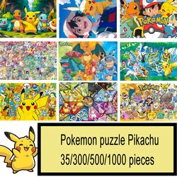 Pokemon yap-boz Pikachu 35/300/500/1000 adet ahşap tek Parça Bulmacalar Yetişkinler için çocuk Eğitici Oyuncaklar Hediyeler
